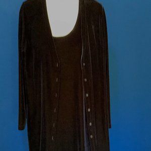 RABBIT DESIGNS DARK BLUE VELVET 2 PC DRESS SZ 10